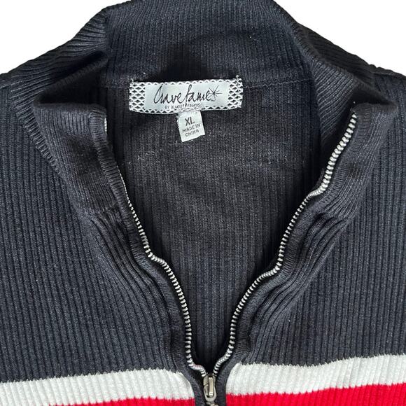 Crave Fame Retro 90s knit Ribbed Black Rainbow Striped Shirt Mini Dress Size XL - Picture 8 of 8